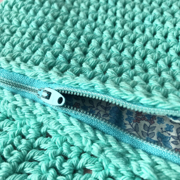 Crochet Fringe Bag Aqua